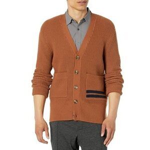 LABEL Go-to Cardi Brown/Navy LG